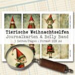 Tierische Weihnachtselfen, 18 Journal Karten & Belly Band, 3 Seiten [Digital] – Bild 2