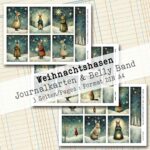 Weihnachtshasen, 18 Journal Karten & Belly Band, 3 Seiten [Digital]