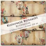 Winterwald Weihnacht, Motivpapier, 6 Seiten [Digital]
