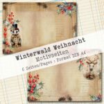 Winterwald Weihnacht, Motivpapier, 6 Seiten [Digital] – Bild 4