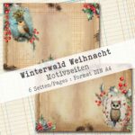 Winterwald Weihnacht, Motivpapier, 6 Seiten [Digital] – Bild 3