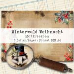 Winterwald Weihnacht, Motivpapier, 6 Seiten [Digital] – Bild 2