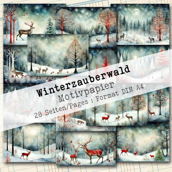 Winterzauberwald, Motivpapier, 28 Seiten [Digital] – Bild 4