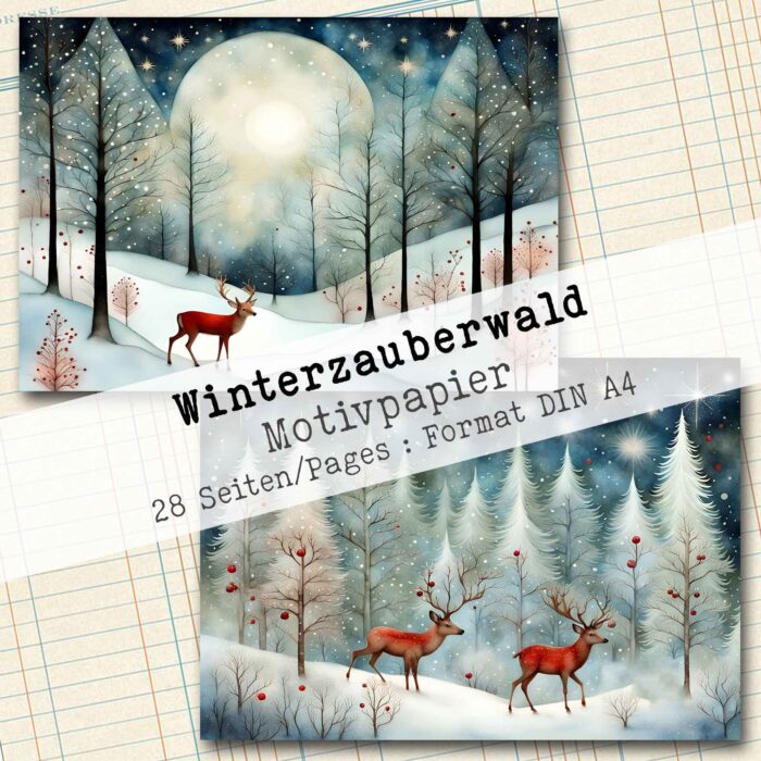 Winterzauberwald, Motivpapier, 28 Seiten [Digital] – Bild 11