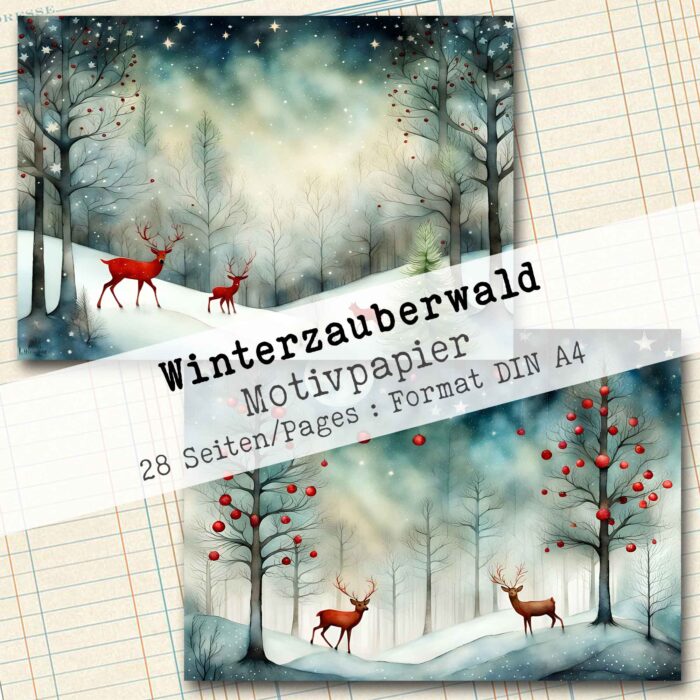 Winterzauberwald, Motivpapier, 28 Seiten [Digital] – Bild 9