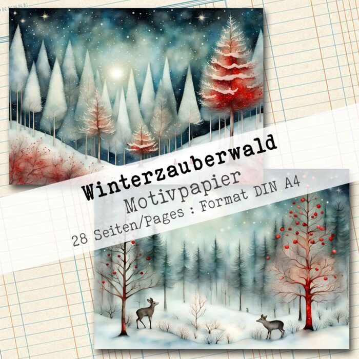 Winterzauberwald, Motivpapier, 28 Seiten [Digital] – Bild 8