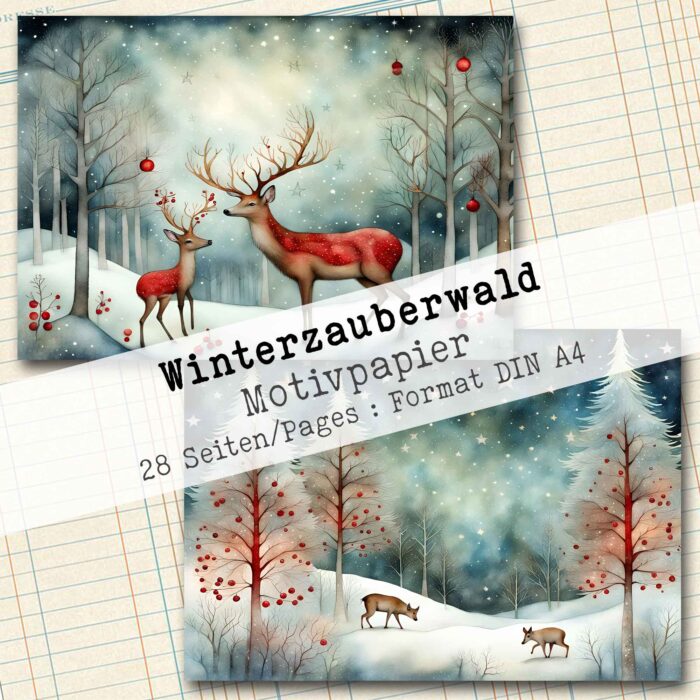Winterzauberwald, Motivpapier, 28 Seiten [Digital] – Bild 7