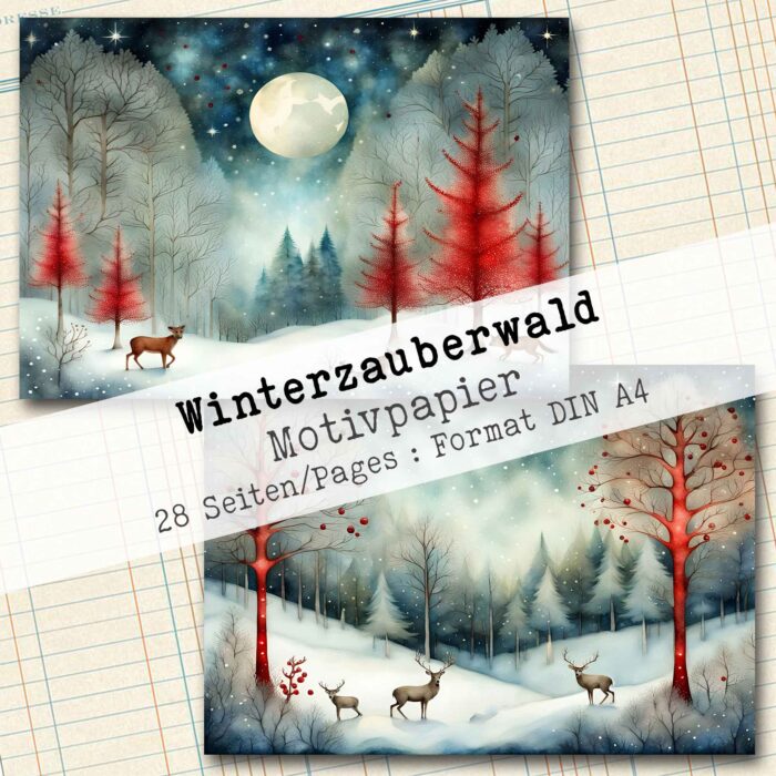 Winterzauberwald, Motivpapier, 28 Seiten [Digital] – Bild 6