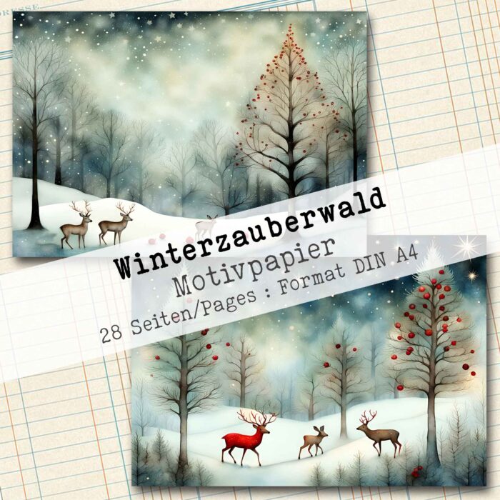 Winterzauberwald, Motivpapier, 28 Seiten [Digital] – Bild 5