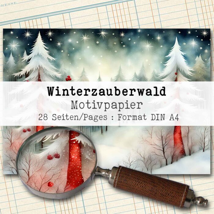Winterzauberwald, Motivpapier, 28 Seiten [Digital] – Bild 2
