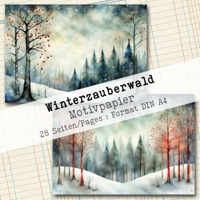 Winterzauberwald, Motivpapier, 28 Seiten [Digital] – Bild 18