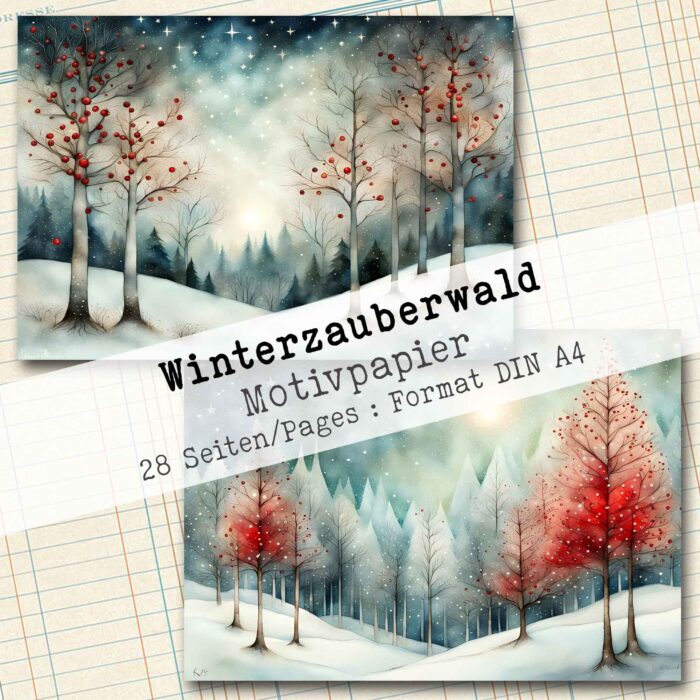 Winterzauberwald, Motivpapier, 28 Seiten [Digital] – Bild 16