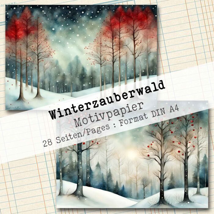 Winterzauberwald, Motivpapier, 28 Seiten [Digital] – Bild 14