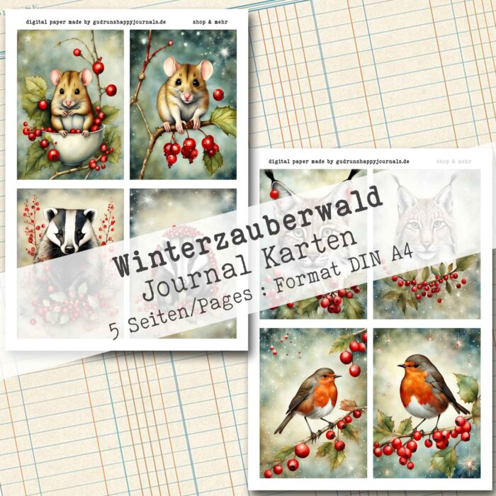 Winterzauberwald, 20 Journal Karten, 5 Seiten [Digital] – Bild 5