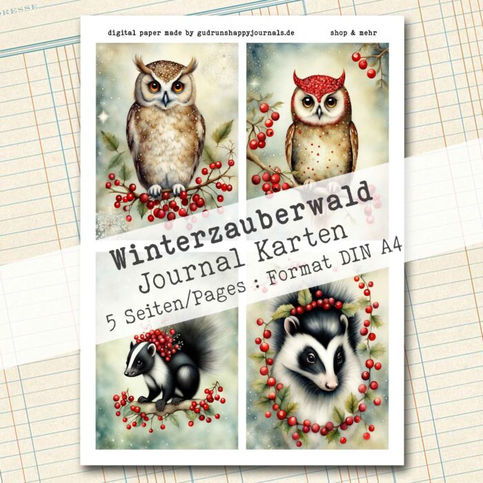 Winterzauberwald, 20 Journal Karten, 5 Seiten [Digital] – Bild 3
