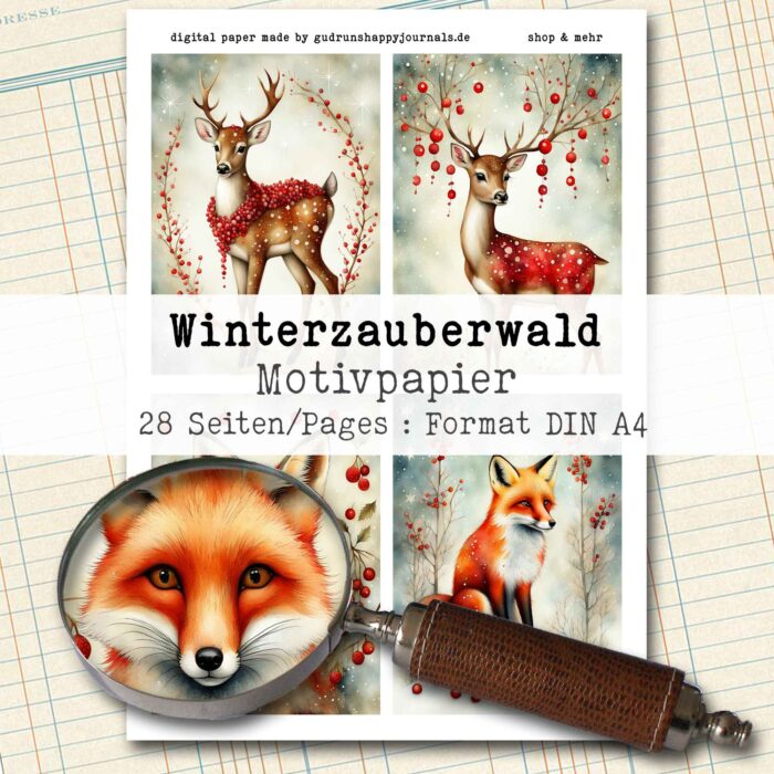 Winterzauberwald, 20 Journal Karten, 5 Seiten [Digital] – Bild 2