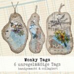 Sechs "Wonky"-Tags, handgemacht – Bild 3