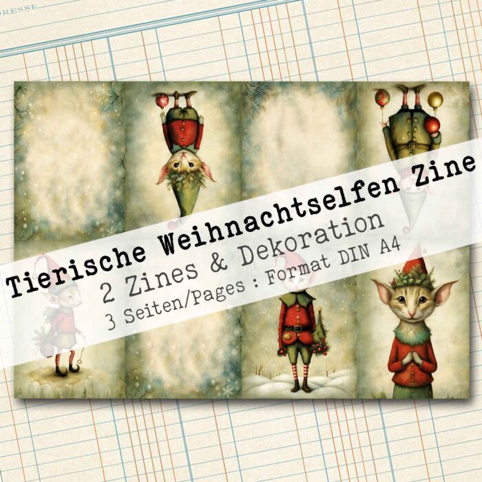 Tierische Weihnachtselfen, 2 Zines mit Dekorationen, 3 Seiten [Digital] – Bild 4