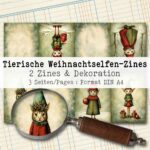 Tierische Weihnachtselfen, 2 Zines mit Dekorationen, 3 Seiten [Digital] – Bild 2