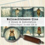 Weihnachtshasen, 2 Zines mit Dekorationen, 3 Seiten [Digital] – Bild 2