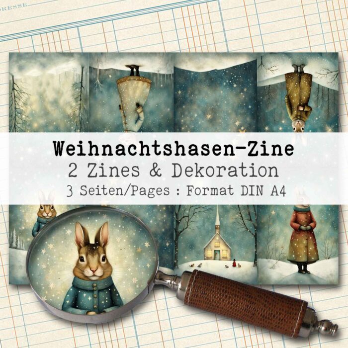 Weihnachtshasen, 2 Zines mit Dekorationen, 3 Seiten [Digital] – Bild 2