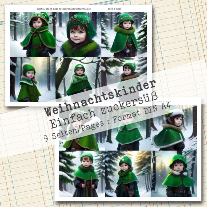 Weihnachtskinder, zuckersüße Bilder, 9 Seiten [Digital] – Bild 6