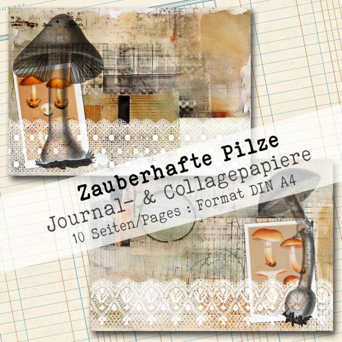 Zauberhafte Pilze, Journal- & Collagepapier, 10 Seiten [Digital] – Bild 7