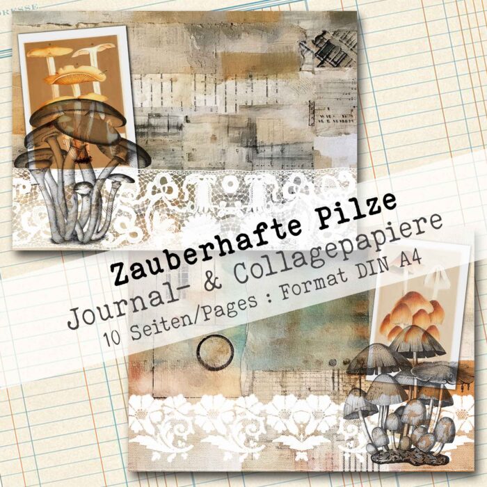 Zauberhafte Pilze, Journal- & Collagepapier, 10 Seiten [Digital] – Bild 6