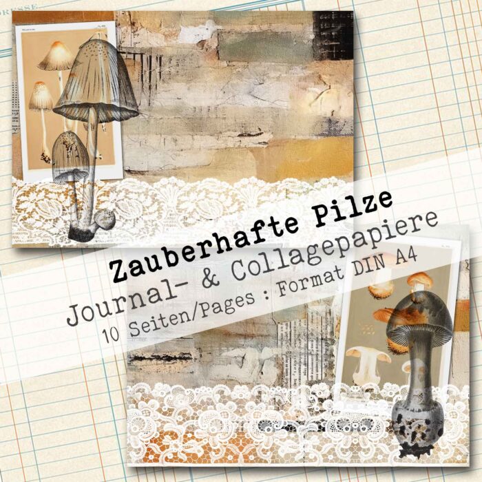 Zauberhafte Pilze, Journal- & Collagepapier, 10 Seiten [Digital] – Bild 4
