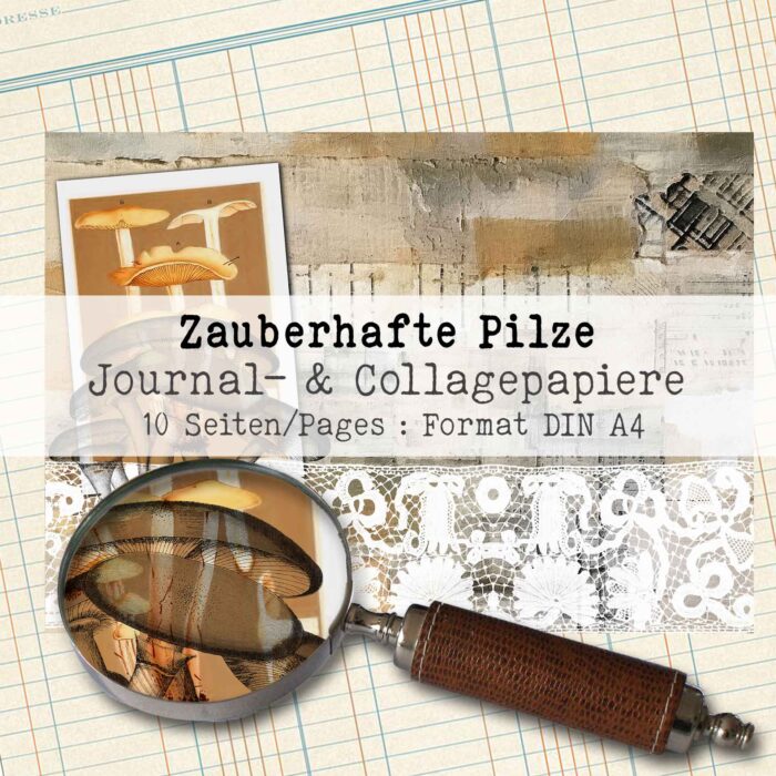 Zauberhafte Pilze, Journal- & Collagepapier, 10 Seiten [Digital] – Bild 2