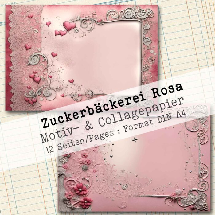 Zuckerbäckerei Rosa, Hintergrund- & Collagepapier, 12 Seiten [Digital] – Bild 7