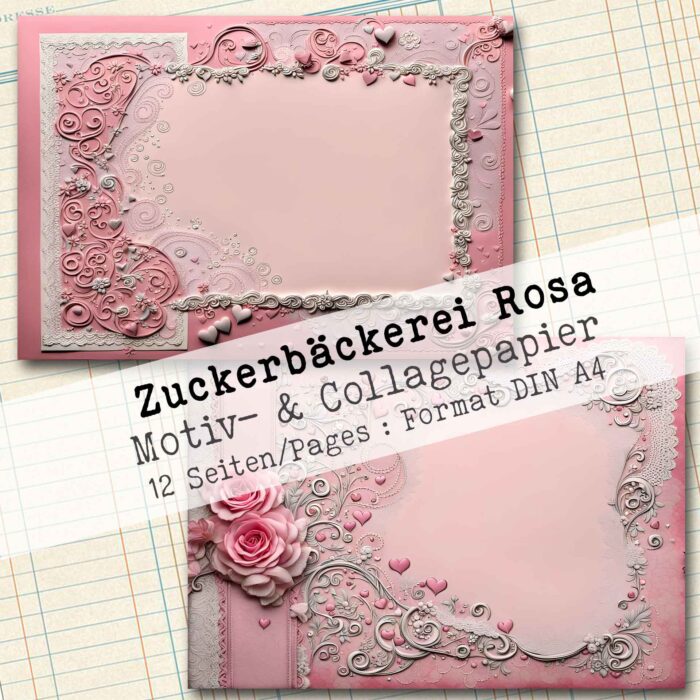 Zuckerbäckerei Rosa, Hintergrund- & Collagepapier, 12 Seiten [Digital] – Bild 6