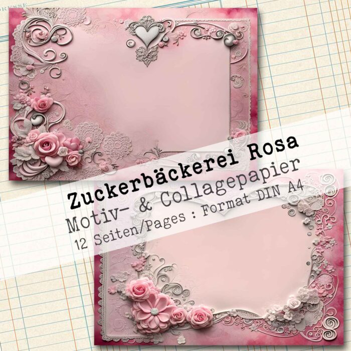 Zuckerbäckerei Rosa, Hintergrund- & Collagepapier, 12 Seiten [Digital] – Bild 3