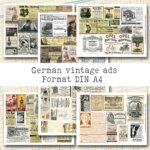Deutsche Vintage Werbung, Collage + Fussy Cut, 6 Seiten [Digital]