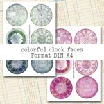 Clock Faces - vintage Uhren, Dekorationselemente, 12 Seiten [Digital] – Bild 2