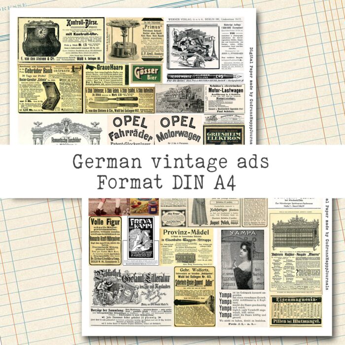 Deutsche Vintage Werbung, Collage + Fussy Cut, 6 Seiten [Digital] – Bild 3