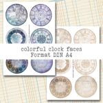 Clock Faces - vintage Uhren, Dekorationselemente, 12 Seiten [Digital] – Bild 3