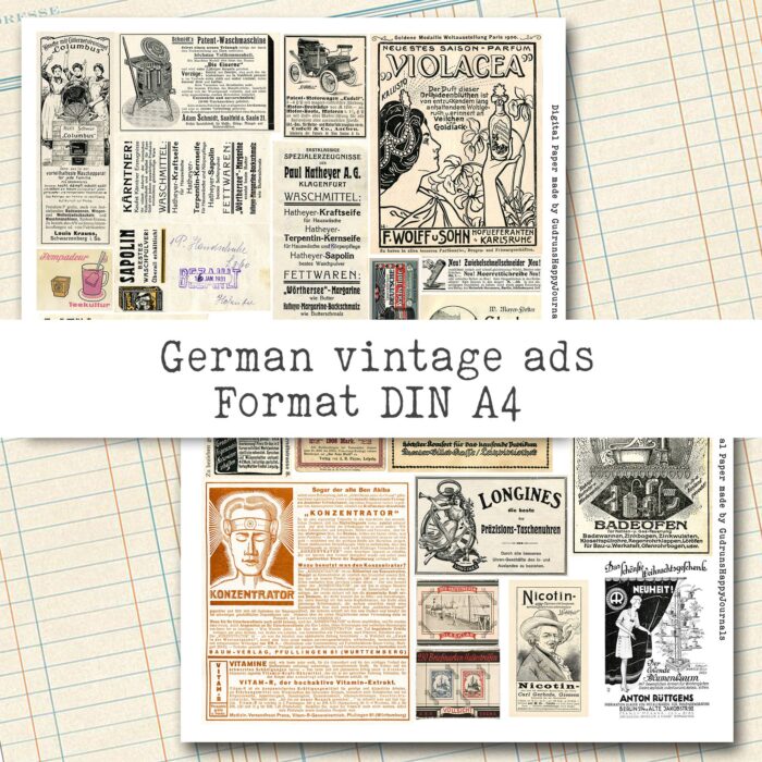 Deutsche Vintage Werbung, Collage + Fussy Cut, 6 Seiten [Digital] – Bild 4