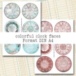 Clock Faces - vintage Uhren, Dekorationselemente, 12 Seiten [Digital] – Bild 4