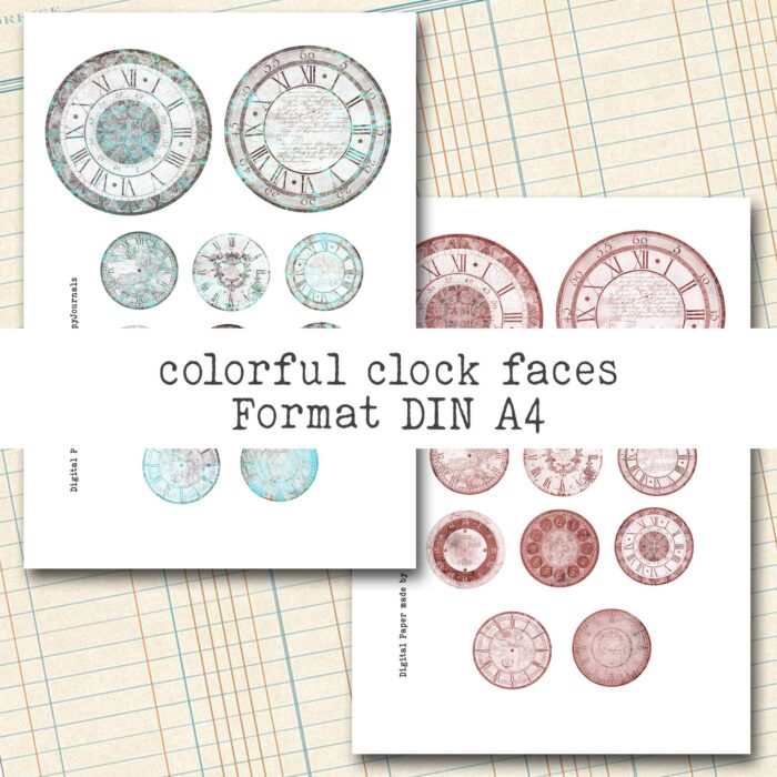 Clock Faces - vintage Uhren, Dekorationselemente, 12 Seiten [Digital] – Bild 7