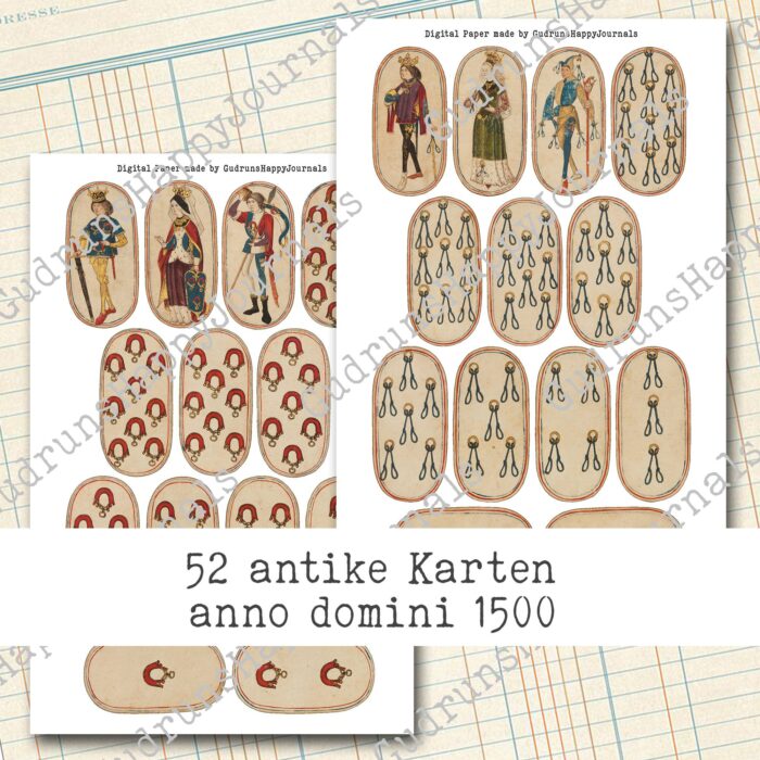 Antike Spielkarten "Kloster Spielkarten von 1500", 4 Seiten [Digital] – Bild 2