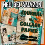Collagepapier creme-türkis & türkis-orange, JaJoKaTa Sets 3+4