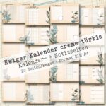 Undatierter Kalender in creme-türkis, 20 Seiten [Digital]