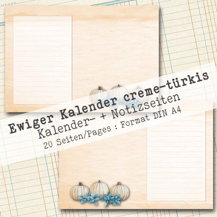 Undatierter Kalender in creme-türkis, 20 Seiten [Digital] – Bild 12