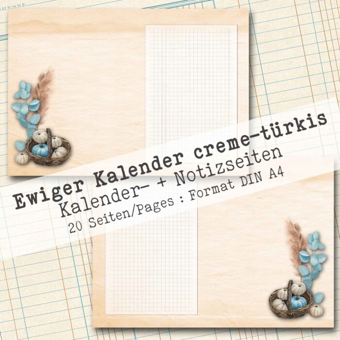 Undatierter Kalender in creme-türkis, 20 Seiten [Digital] – Bild 11