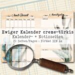 Undatierter Kalender in creme-türkis, 20 Seiten [Digital] – Bild 2