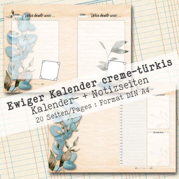 Undatierter Kalender in creme-türkis, 20 Seiten [Digital] – Bild 8