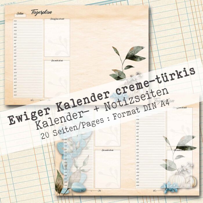 Undatierter Kalender in creme-türkis, 20 Seiten [Digital] – Bild 7