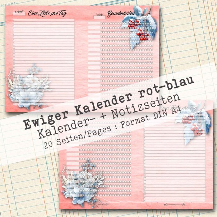 Undatierter Kalender in rot-blau, 20 Seiten [Digital] – Bild 10