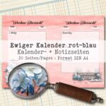 Undatierter Kalender in rot-blau, 20 Seiten [Digital] – Bild 2